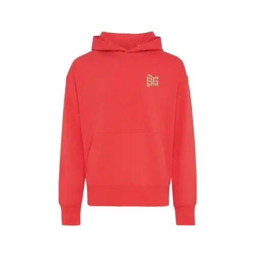 Červená mikina SG s transferovým potiskem loga - firemní merch