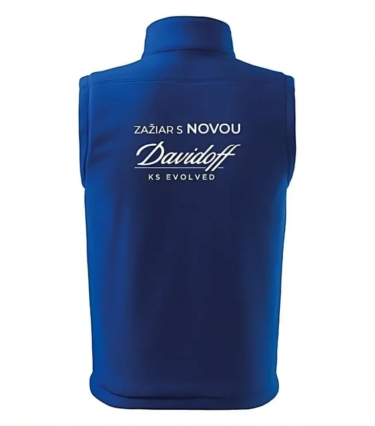 Prémiová softshellová vesta Davidoff s luxusní výšivkou loga